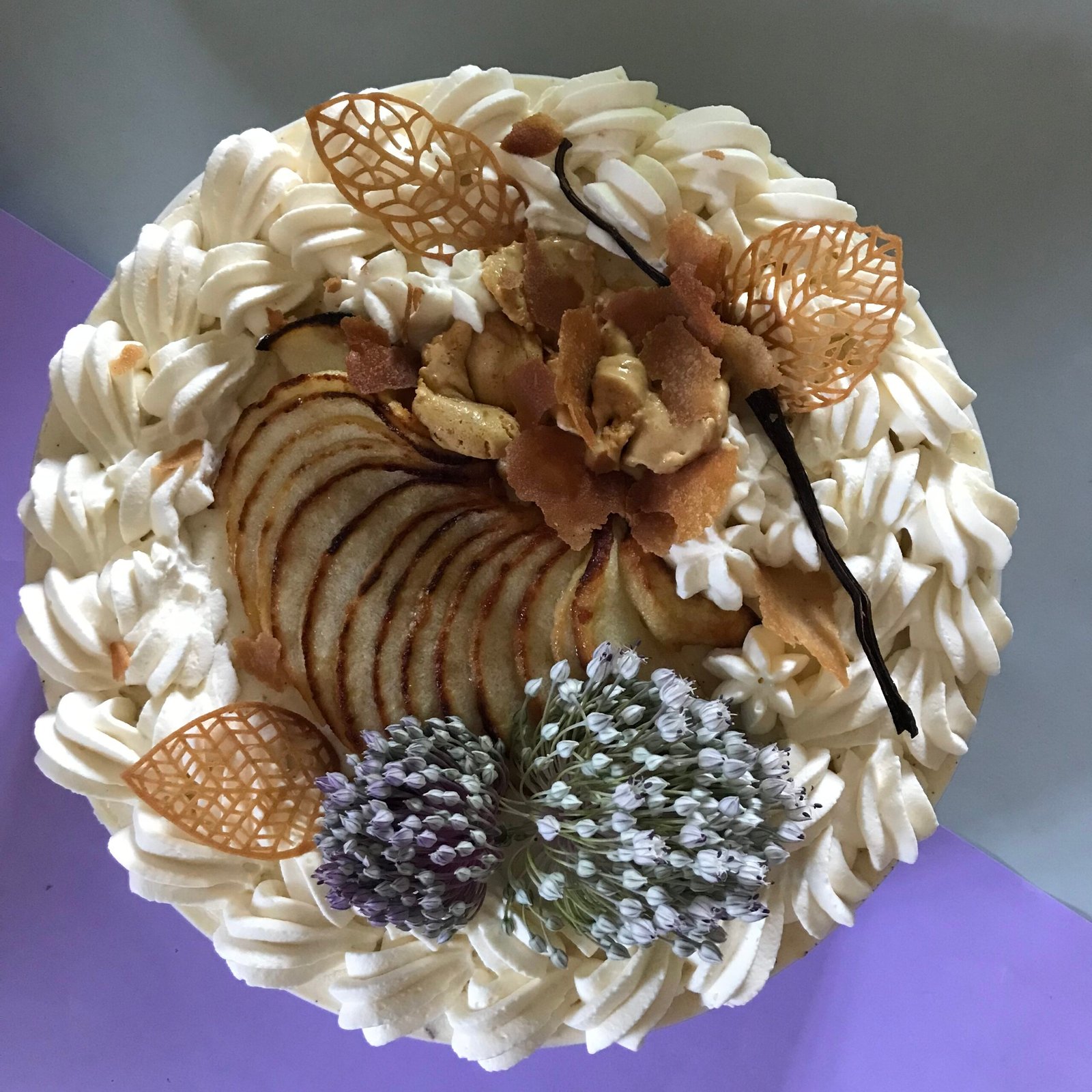 Entremet pomme-caramel / vanille